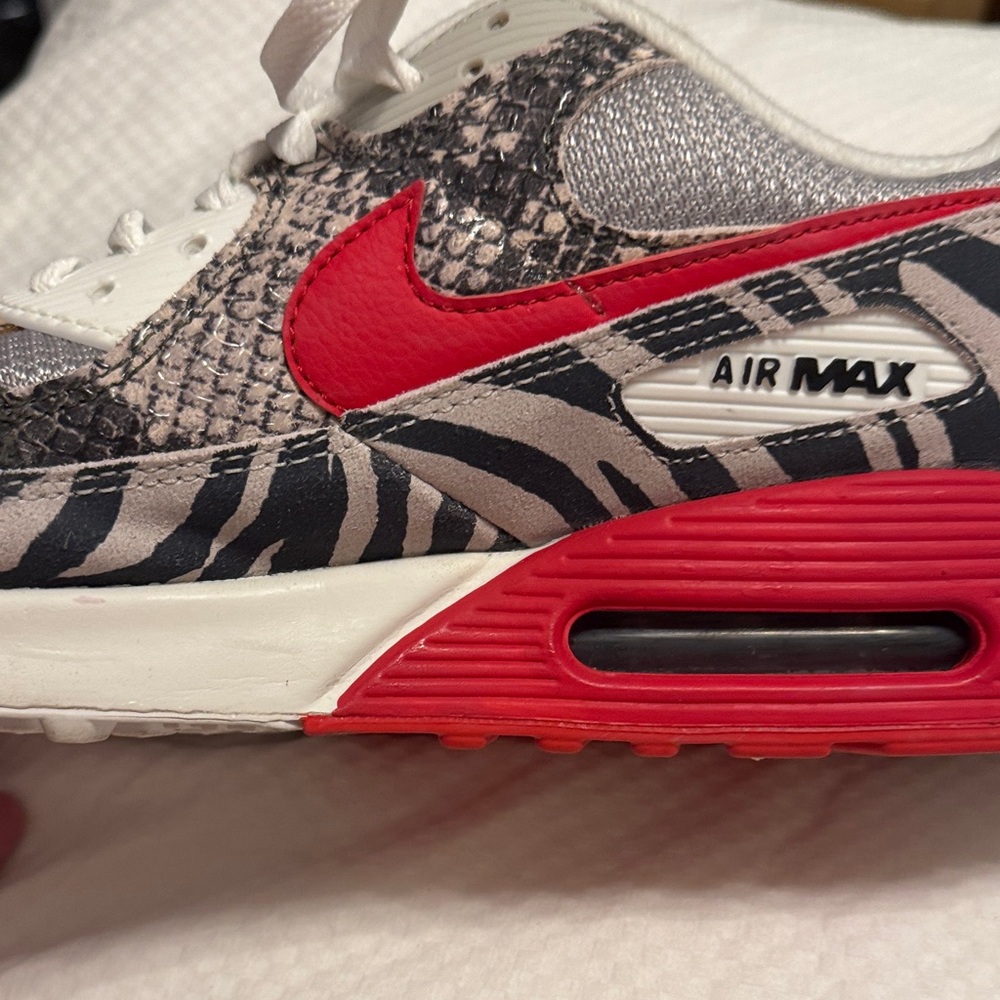 Nike Air Max 90 tunnel walk animal instinct print Red zebra - Picture 7 of 14